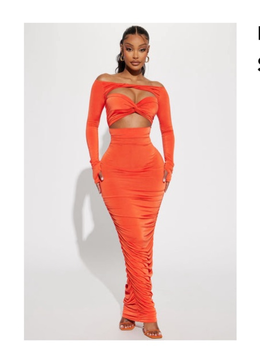 Fashion Nova Twist Front Cutout Maxi Dress - Orange